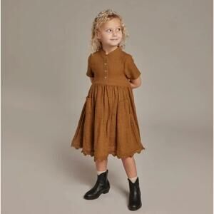 Rylee + Cru Esme Cotton Dress | Chartreuse | 4-5 years